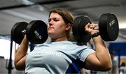 30 July 2024; Alice O'Dowd during Leinster rugby women's season launch at Energia Park in Dublin. Photo by Shauna Clinton/Sportsfile