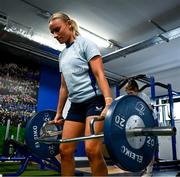 30 July 2024; Emma Tilly during Leinster rugby women's season launch at Energia Park in Dublin. Photo by Shauna Clinton/Sportsfile