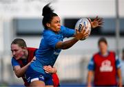 30 July 2024; Eimear Corri is tackled by Jane Neill during Leinster rugby women's season launch at Energia Park in Dublin. Photo by Shauna Clinton/Sportsfile