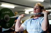 30 July 2024; Aoife Moore during Leinster rugby women's season launch at Energia Park in Dublin. Photo by Shauna Clinton/Sportsfile