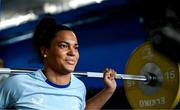 30 July 2024; Eimear Corri during Leinster rugby women's season launch at Energia Park in Dublin. Photo by Shauna Clinton/Sportsfile