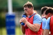 31 July 2024; Diarmuid Mangan during a Leinster rugby training session at UCD in Dublin. Photo by Ramsey Cardy/Sportsfile