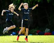 31 July 2024; Freddie Sweeney, right, and Clodgah Donoghue during the Bank of Ireland Leinster Rugby Summer Camp at St Mary's College RFC in Dublin. Photo by Harry Murphy/Sportsfile