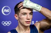31 July 2024; Jude Gallagher of Team Ireland after his loss to Carlo Paalam of Team Philippines in their men's 57kg preliminary round of 16 bout at the North Paris Arena during the 2024 Paris Summer Olympic Games in Paris, France. Photo by David Fitzgerald/Sportsfile