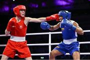 31 July 2024; Kellie Harrington of Team Ireland, left, in action against Angie Paola Valdes Pana of Team Colombia during their women's 60kg quarterfinal bout at the North Paris Arena during the 2024 Paris Summer Olympic Games in Paris, France. Photo by David Fitzgerald/Sportsfile