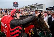 31 July 2024; Jockey Donagh Meyler and Pinkerton after winning the Tote Galway Plate during day three of the Galway Races Summer Festival at Ballybrit Racecourse in Galway. Photo by Seb Daly/Sportsfile
