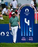 1 August 2024; Shane Lowry of Team Ireland watches his drive from the fourth tee box during round 1 of the men's golf singles at Le Golf National during the 2024 Paris Summer Olympic Games in Paris, France. Photo by Brendan Moran/Sportsfile