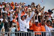 1 August 2024; Team Netherlands supporters after the men's double sculls A final at Vaires-sur-Marne Nautical Stadium during the 2024 Paris Summer Olympic Games in Paris, France. Photo by Stephen McCarthy/Sportsfile