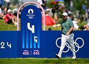1 August 2024; Shane Lowry of Team Ireland walks onto the fourth tee box during round 1 of the men's golf singles at Le Golf National during the 2024 Paris Summer Olympic Games in Paris, France. Photo by Brendan Moran/Sportsfile