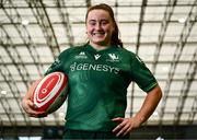 1 August 2024; Méabh Deely of Connacht during the Vodafone Women's Interprovincial launch at the IRFU High Performance Centre on the Sport Ireland Campus in Dublin. Photo by Shauna Clinton/Sportsfile