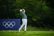 1 August 2024; Shane Lowry of Team Ireland watches his drive during round 1 of the men's golf singles at Le Golf National during the 2024 Paris Summer Olympic Games in Paris, France. Photo by Brendan Moran/Sportsfile
