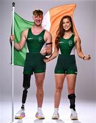 1 August 2024; Team Ireland complete as athletes for Para Equestrian, Para Triathlon and Para Rowing are unveiled at the RDS in Dublin. Paralympics Ireland athletes will compete at Paris 2024 this summer from August 28 - September 8 #TheNextLevel | #Paris2024 | #TeamIreland. Pictured are rowers Katie Whelan and Tiarnán O'Donnell. Photo by Harry Murphy/Sportsflie *** NO RERPODUCTION FEE ***