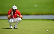 1 August 2024; Wyndham Clark of Team USA during round 1 of the men's golf singles at Le Golf National during the 2024 Paris Summer Olympic Games in Paris, France. Photo by Brendan Moran/Sportsfile