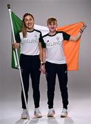 1 August 2024; Team Ireland complete as athletes for Para Equestrian, Para Triathlon and Para Rowing are unveiled at the RDS in Dublin. Paralympics Ireland athletes will compete at Paris 2024 this summer from August 28 - September 8 #TheNextLevel | #Paris2024 | #TeamIreland. Pictured is para-triathlete Chloe MacCombe, right, and her guide Catherine Sands. Photo by Harry Murphy/Sportsfile