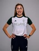 1 August 2024; Team Ireland complete as athletes for Para Equestrian, Para Triathlon and Para Rowing are unveiled at the RDS in Dublin. Paralympics Ireland athletes will compete at Paris 2024 this summer from August 28 - September 8 #TheNextLevel | #Paris2024 | #TeamIreland. Pictured is guide Catherine Sands. Photo by Harry Murphy/Sportsfile