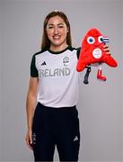 1 August 2024; Team Ireland complete as athletes for Para Equestrian, Para Triathlon and Para Rowing are unveiled at the RDS in Dublin. Paralympics Ireland athletes will compete at Paris 2024 this summer from August 28 - September 8 #TheNextLevel | #Paris2024 | #TeamIreland. Pictured is guide Catherine Sands. Photo by Harry Murphy/Sportsfile