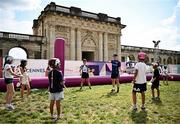 1 August 2024; Naoise Greene and Maud Pradella of Paris Gaels coaching attendees at Fesport Festival at the Cháteau de Vincennes during the 2024 Paris Summer Olympic Games in Paris, France. Photo by Sam Barnes/Sportsfile