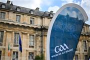 1 August 2024; Signage and branding at the GAA showcase at the Fesport Festival at the Cháteau de Vincennes during the 2024 Paris Summer Olympic Games in Paris, France. Photo by Sam Barnes/Sportsfile