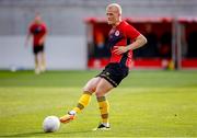 1 August 2024; Tom Grivosti of St Patrick's Athletic warms up before the UEFA Conference League second qualifying round second leg match between FC Vaduz and St Patrick's Athletic at Rheinpark Stadion in Vaduz, Liechtenstein. Photo by Vedran Galijas/Sportsfile