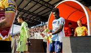 1 August 2024; St Patrick's Athletic goalkeeper Joseph Anang makes his way out ono the pitch before the UEFA Conference League second qualifying round second leg match between FC Vaduz and St Patrick's Athletic at Rheinpark Stadion in Vaduz, Liechtenstein. Photo by Vedran Galijas/Sportsfile