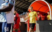 1 August 2024; Tom Grivosti of St Patrick's Athletic makes his way out ono the pitch before the UEFA Conference League second qualifying round second leg match between FC Vaduz and St Patrick's Athletic at Rheinpark Stadion in Vaduz, Liechtenstein. Photo by Vedran Galijas/Sportsfile