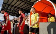 1 August 2024; Jamie Lennon of St Patrick's Athletic makes his way out ono the pitch before the UEFA Conference League second qualifying round second leg match between FC Vaduz and St Patrick's Athletic at Rheinpark Stadion in Vaduz, Liechtenstein. Photo by Vedran Galijas/Sportsfile