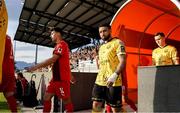1 August 2024; Jake Mulraney of St Patrick's Athletic makes his way out ono the pitch before the UEFA Conference League second qualifying round second leg match between FC Vaduz and St Patrick's Athletic at Rheinpark Stadion in Vaduz, Liechtenstein. Photo by Vedran Galijas/Sportsfile