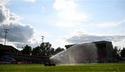 1 August 2024; The pitch is watered before the UEFA Conference League second qualifying round second leg match between Shelbourne and FC Zurich at Tolka Park in Dublin. Photo by Harry Murphy/Sportsfile