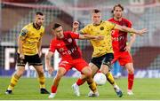 1 August 2024; Jamie Lennon of St Patrick's Athletic in action against Danilo Del Toro of FC Vaduz during the UEFA Conference League second qualifying round second leg match between FC Vaduz and St Patrick's Athletic at Rheinpark Stadion in Vaduz, Liechtenstein. Photo by Vedran Galijas/Sportsfile