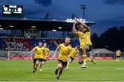 1 August 2024; Romal Palmer of St Patrick's Athletic celebrates after scoring his side's second goal during the UEFA Conference League second qualifying round second leg match between FC Vaduz and St Patrick's Athletic at Rheinpark Stadion in Vaduz, Liechtenstein. Photo by Vedran Galijas/Sportsfile