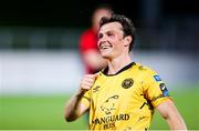 1 August 2024; Carl Axel Sjoberg of St Patrick's Athletic acknowledges supporters after his side's draw in the UEFA Conference League second qualifying round second leg match between FC Vaduz and St Patrick's Athletic at Rheinpark Stadion in Vaduz, Liechtenstein. Photo by Vedran Galijas/Sportsfile