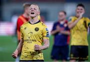 1 August 2024; Tom Grivosti of St Patrick's Athletic acknowledges supporters after his side's draw in the UEFA Conference League second qualifying round second leg match between FC Vaduz and St Patrick's Athletic at Rheinpark Stadion in Vaduz, Liechtenstein. Photo by Vedran Galijas/Sportsfile