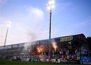 1 August 2024; Zurich supporters during the UEFA Conference League second qualifying round second leg match between Shelbourne and FC Zurich at Tolka Park in Dublin. Photo by Harry Murphy/Sportsfile