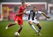 1 August 2024; Harry Wood of Shelbourne in action against Nikola Katic of Zurich during the UEFA Conference League second qualifying round second leg match between Shelbourne and FC Zurich at Tolka Park in Dublin. Photo by Harry Murphy/Sportsfile