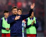 1 August 2024; Shelbourne manager Damien Duff after the UEFA Conference League second qualifying round second leg match between Shelbourne and FC Zurich at Tolka Park in Dublin. Photo by Thomas Flinkow/Sportsfile