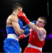 1 August 2024; Jack Marley of Team Ireland, right, in action against Davlat Boltaev of Team Tajikistan during their men's 92kg quarter-finals at the North Paris Arena during the 2024 Paris Summer Olympic Games in Paris, France. Photo by David Fitzgerald/Sportsfile