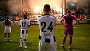 1 August 2024; Zurich players after their side's victory in the UEFA Conference League second qualifying round second leg match between Shelbourne and FC Zurich at Tolka Park in Dublin. Photo by Harry Murphy/Sportsfile