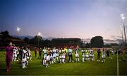 1 August 2024; Zurich players after their side's victory in the UEFA Conference League second qualifying round second leg match between Shelbourne and FC Zurich at Tolka Park in Dublin. Photo by Harry Murphy/Sportsfile