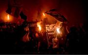1 August 2024; Zurich supporters during the UEFA Conference League second qualifying round second leg match between Shelbourne and FC Zurich at Tolka Park in Dublin. Photo by Harry Murphy/Sportsfile