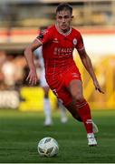 1 August 2024; Evan Caffrey of Shelbourne during the UEFA Conference League second qualifying round second leg match between Shelbourne and FC Zurich at Tolka Park in Dublin. Photo by Thomas Flinkow/Sportsfile
