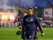 1 August 2024; Shelbourne manager Damien Duff leaves the pitch after the UEFA Conference League second qualifying round second leg match between Shelbourne and FC Zurich at Tolka Park in Dublin. Photo by Thomas Flinkow/Sportsfile