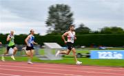4 August 2024; Denis Coughlan of St. Finbarrs A.C., Cork, leads the field in the men's 1500m during the 123.ie National Masters Track and Field Championships in Tullamore, Offaly. Photo by Tyler Miller/Sportsfile