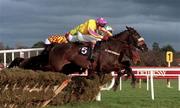 8 February 1998; Amberleigh House, with Paul Hourigan up, jump the last on their way to winning the T.C.Matthews/Ulster Carpets Extended Handicap Hurdle during the horse racing from Leopardstown in Dublin. Photo by Matt Browne/Sportsfile