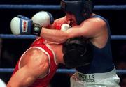 23 January 1998; Ben McGarrigle of Omage Boys, Tyrone, right, in action against John Kiely of Corpus Christi, Limerick in their heavyweight bout during the National Senior Boxing Championships at the National Stadium in Dublin. Photo by Ray McManus/Sportsfile