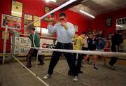 14 January 1999; Boxer Cathal O'Grady during a training session at St.Saviours Boxing Club on Dorset Street in Dublin. Photo of Ray McManus/Sportsfile