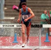 13 July 1997; Charlie Gallagher of Finn Valley A.C., during the BLÉ National Track and Field Championships at Morton Stadium in Dublin. Photo by David Maher/Sportsfile