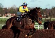 28 December 1998; Cloone Bridge, with Charlie Swan up, clear the last in the Trio/Jackpot/Placepot race during the Leopardstown Christmas Festival Day Three at Leopardstown Racecourse in Dublin. Photo by Matt Browne/Sportsfile
