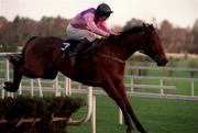 26 December 1998; Colonial Sunset with David Casey up, jump the last first time round on their way to winning the Kerry Spring Maiden Hurdle during the Leopardstown Christmas Festival Day One at Leopardstown Racecourse in Dublin. Photo by Ray McManus/Sportsfile