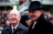 27th December 1998: Mr Dermot Desmond and the former Taoiseach, Mr Charles Haughey pictured at Leopardstown. Picture Credit: Ray McManus/SPORTSFILE. *** Local Caption *** 27 December 1998; Dermot Desmond, right, and former Taoiseach Charles Haughey during day two of the Leopardstown Christmas Festival at Leopardstown racecourse in Dublin. Photo by Ray McManus/Sportsfile