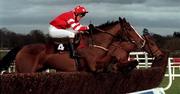 8 February 1998; Florida Pearl, with Richard Dunwoody up, jump the last in the Dr.P.J.Moriarty Memorial Novice Chase during the horse racing from Leopardstown in Dublin. Photo by Matt Browne/Sportsfile
